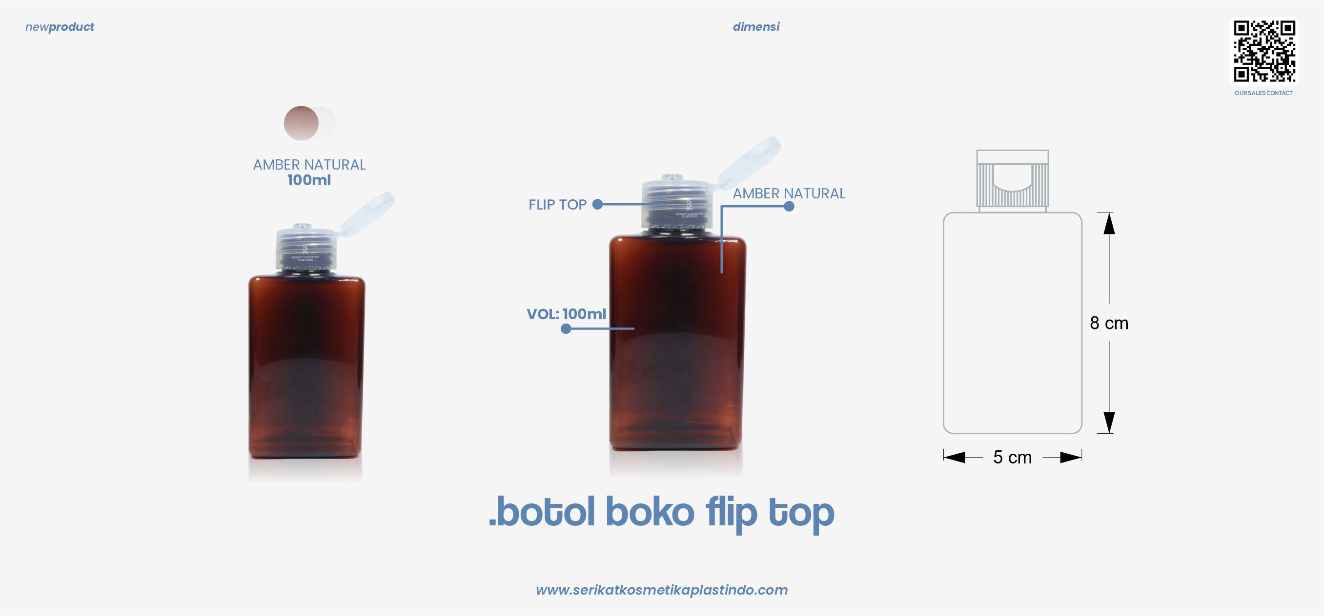 Botol Boko Amber Flip Top Natural