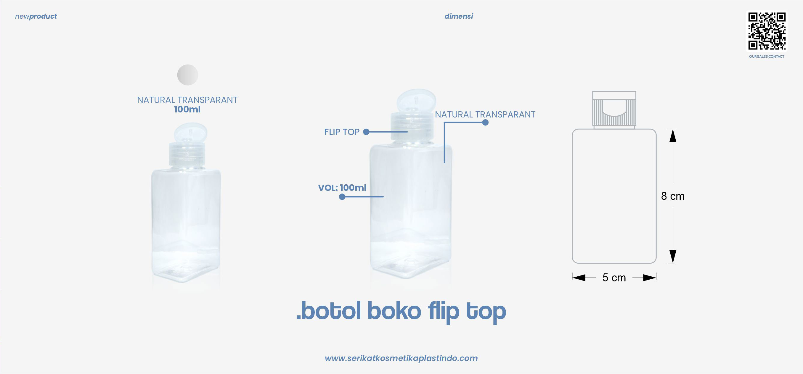 Botol Boko Natural Flip Top Transparant