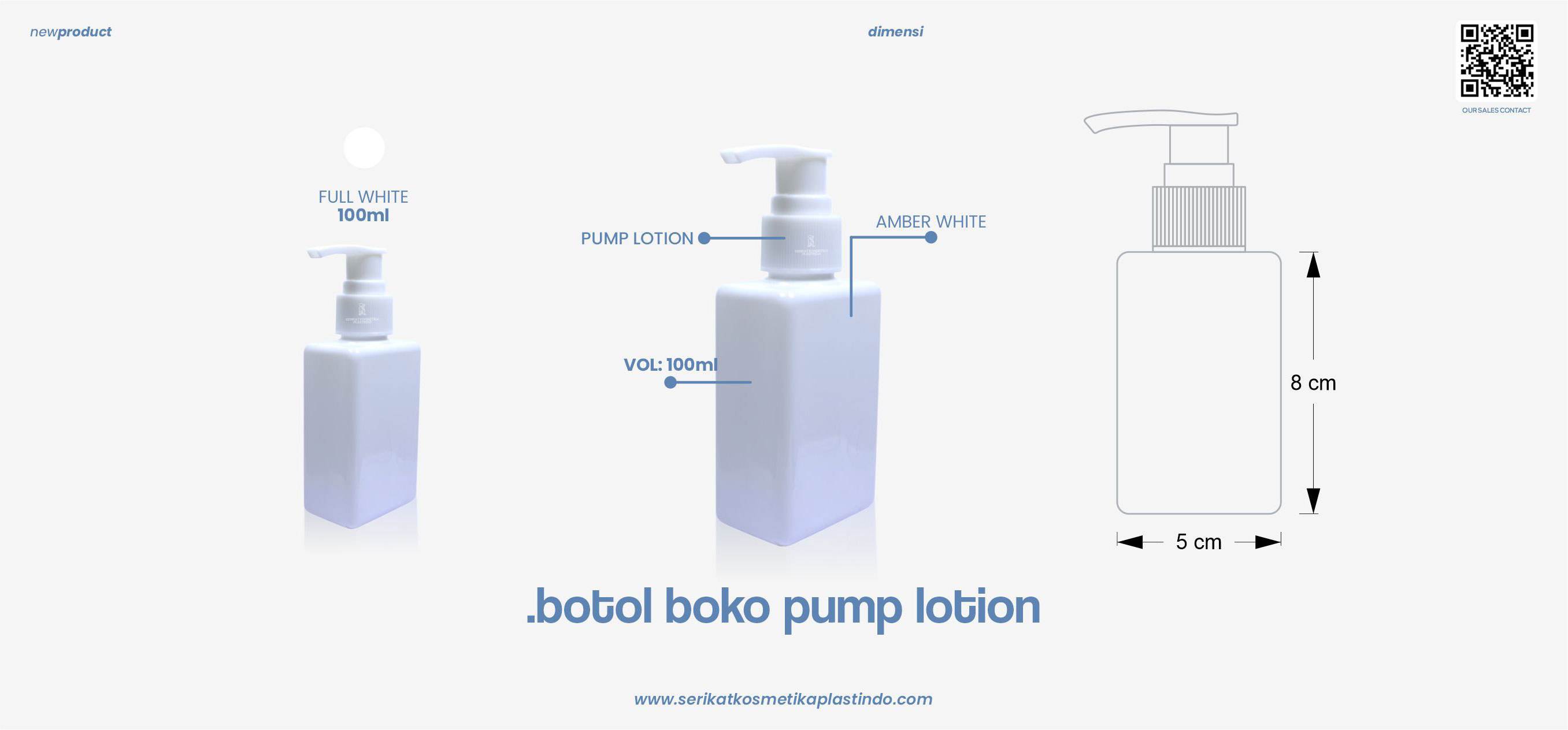Botol Boko Pump Lotion Full White