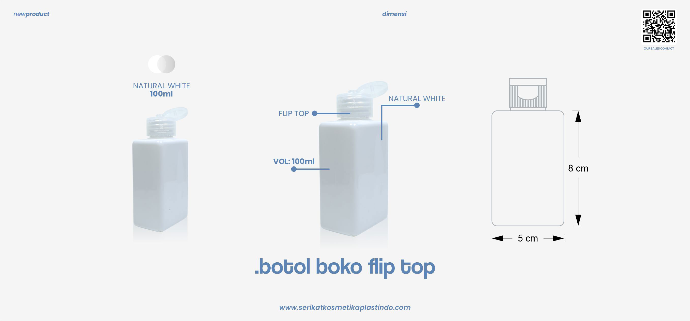 Botol Boko White Flip Top Natural