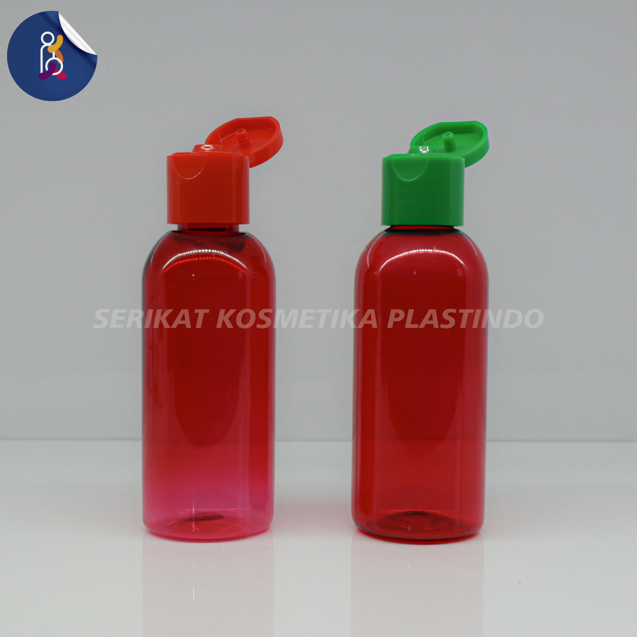 BOTOL BR 60ML FLIPTOP MERAH DAN HIJAU 60 ML BR MERAH TRANSPARAN