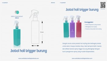 Botol Holi Green Trigger Burung Transparant