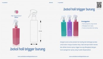 Botol Holi Pink Trigger Burung Transparant