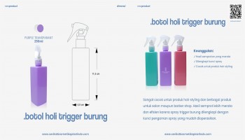 Botol Holi Purple Trigger Burung Transparant