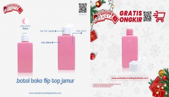 Botol Boko Pink Flip Top Jamur White 