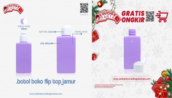 Botol Boko Purple Flip Top Jamur White 