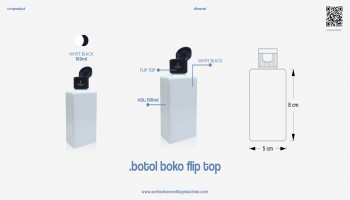 Botol Boko White Flip top Black