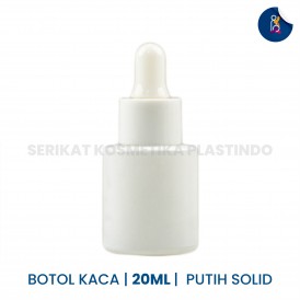 BOTOL PIPET KACA LEBAR 20ML PUTIH SOLID
