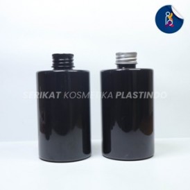 Botol dioly amber 250ml tutup ulir aluminium hitam dan silver neck24