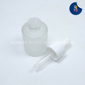 BOTOL PIPET KACA LEBAR 20ML PUTIH FROSTED
