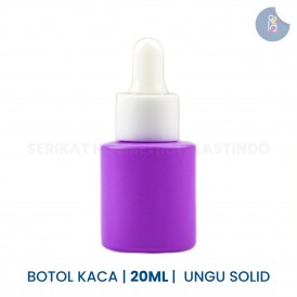BOTOL PIPET KACA LEBAR 20ML UNGU SOLID