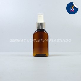 BOTOL CAREX 30ML AMBER TUTUP PUMP TREATMENT HALFCAP RING SILVER