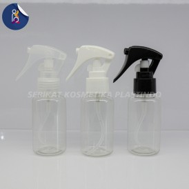 BOTOL TUBULAR 60ML CLEAR TUTUP SPRAY TRIGGER BURUNG CLEAR PUTIH HITAM