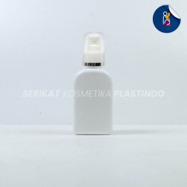 BOTOL CAREX 30ML PUTIH TUTUP PUMP TREATMENT FULLCAP LIST SILVER