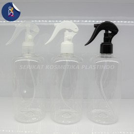 BOTOL HS 500ML CLEAR TUTUP SPRAY TRIGGER BEBEK NATURAL HITAM PUTIH