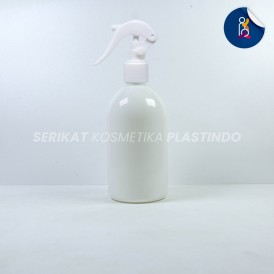 BOTOL OVAL 250ML PUTIH TUTUP SPRAY TRIGGER BEBEK PUTIH
