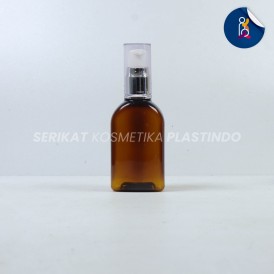 BOTOL CAREX 30ML AMBER TUTUP PUMP TREATMENT FULLCAP SILVER