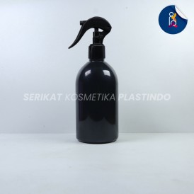 BOTOL OVAL 250ML HITAM TUTUP SPRAY TRIGGER BEBEK HITAM