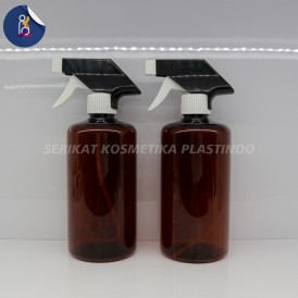 BOTOL HS 500ML AMBER TUTUP KISPRAY PUTIH HITAM