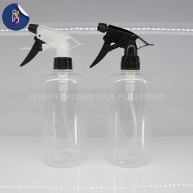 BOTOL HS 500ML CLEAR TUTUP SPRAY BIG TRIGGER HITAM PUTIH