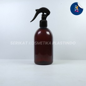 BOTOL OVAL 250ML AMBER TUTUP SPRAY TRIGGER BEBEK HITAM