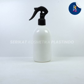 BOTOL OVAL 250ML PUTIH TUTUP SPRAY TRIGGER BEBEK HITAM