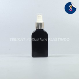 BOTOL CAREX 30ML HITAM TUTUP PUMP TREATMENT HALFCAP RING SILVER