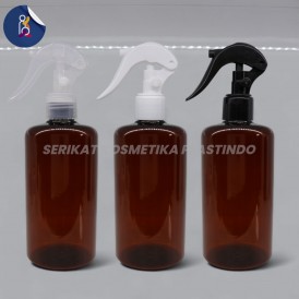 BOTOL HS 500ML AMBER TUTUP SPRAY TRIGGER BEBEK NATURAL HITAM PUTIH