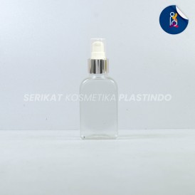 BOTOL CAREX 30ML CLEAR TUTUP PUMP TREATMENT HALFCAP RING SILVER