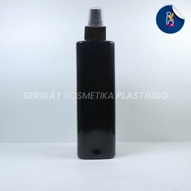 BOTOL HOLI SQUARE 500ML HITAM TUTUP PUMP TREATMENT HITAM