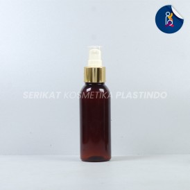 BOTOL BR 100ML AMBER TUTUP PUMP TREATMENT HALFCAP RING GOLD