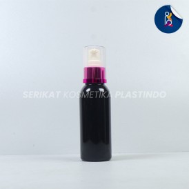 BOTOL BR 100ML HITAM TUTUP PUMP TREATMENT FULLCAP PINK